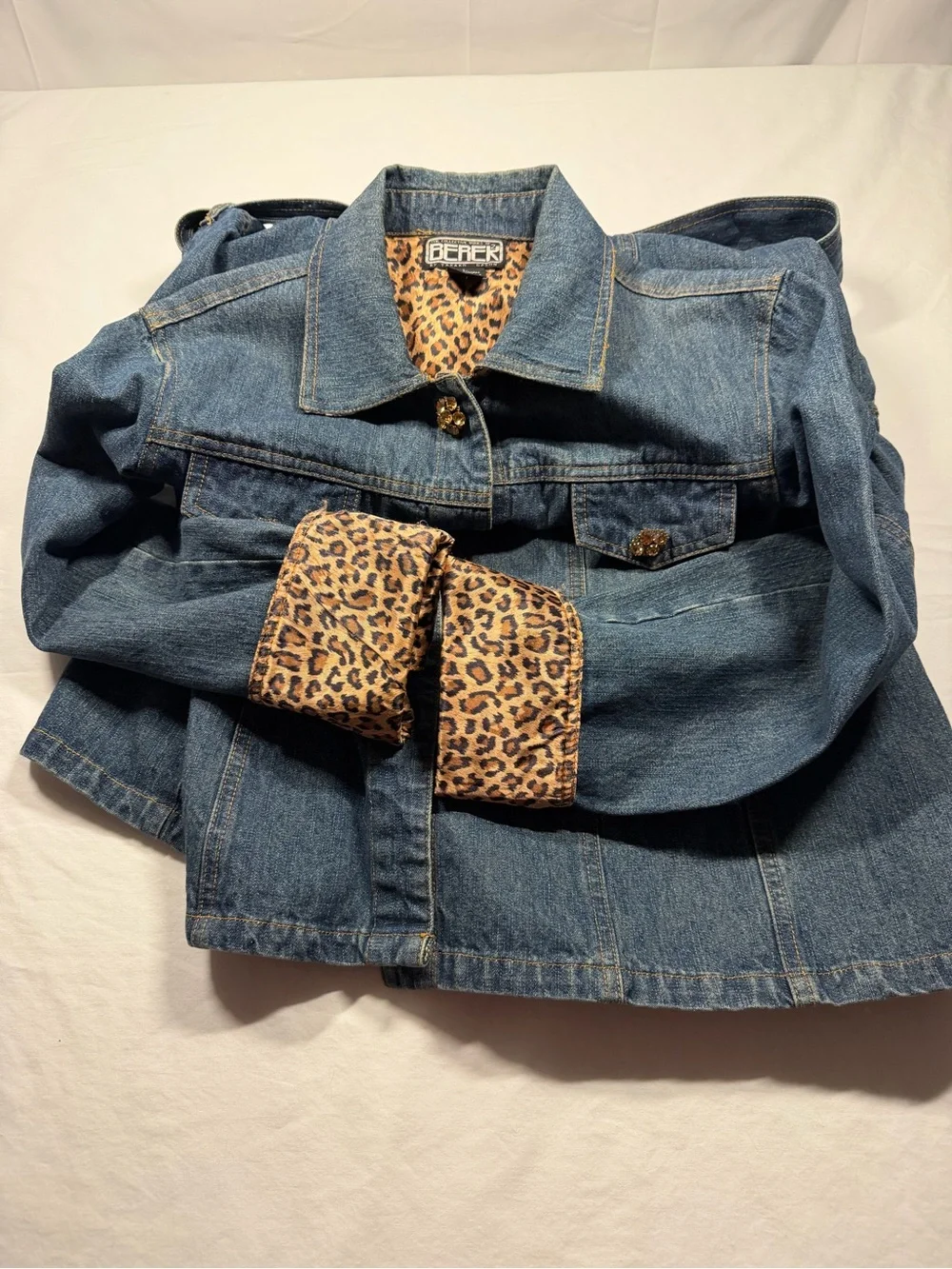 Berek by Takako Sako Woman's Lg Denim Bedazzled Trench with Silk Lining